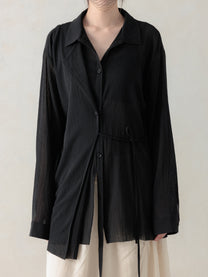 26SS WMS｜Structured Oversized Shirt (Black)