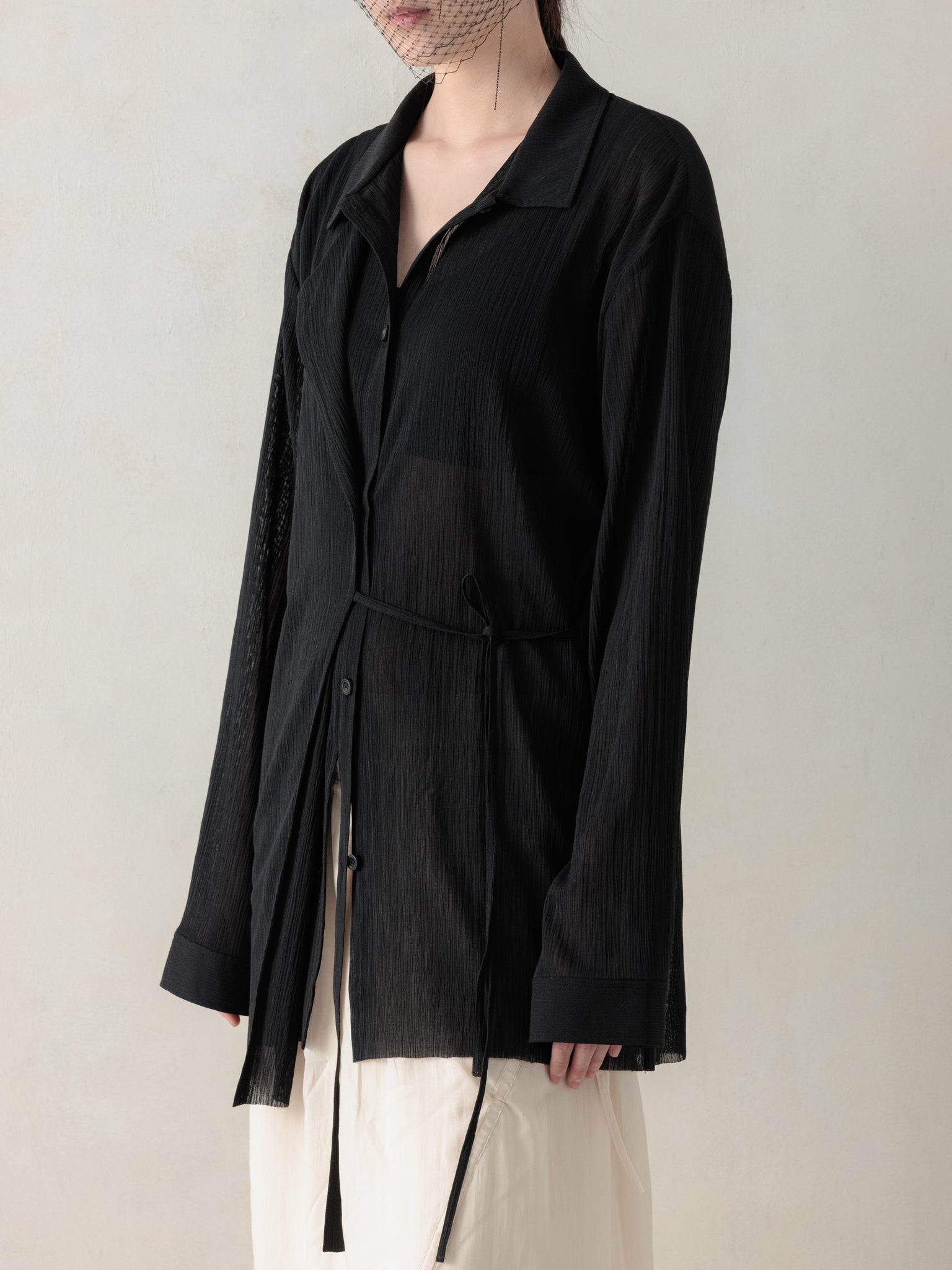 26SS WMS｜Structured Oversized Shirt (Black)