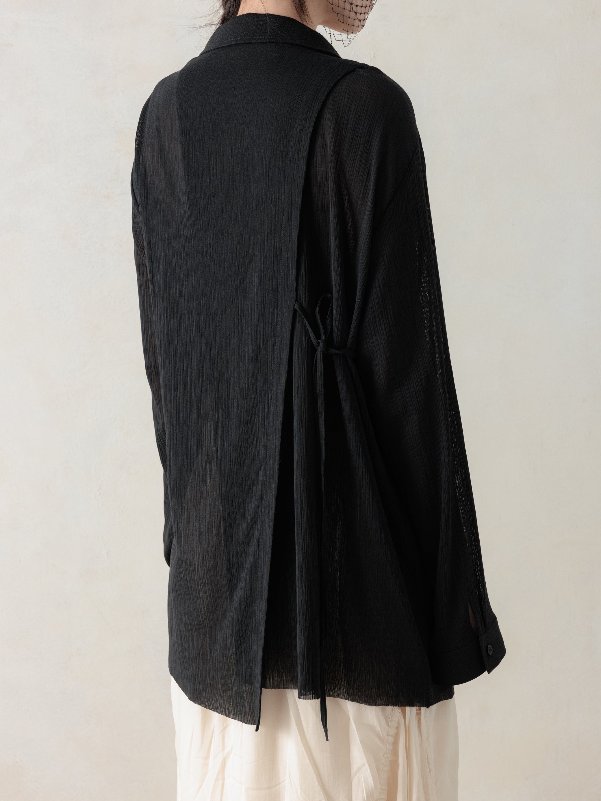 26SS WMS｜Structured Oversized Shirt (Black)