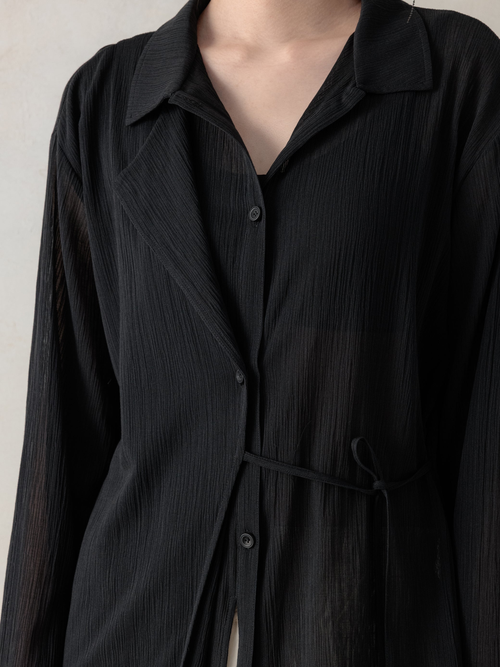 26SS WMS｜Structured Oversized Shirt (Black)