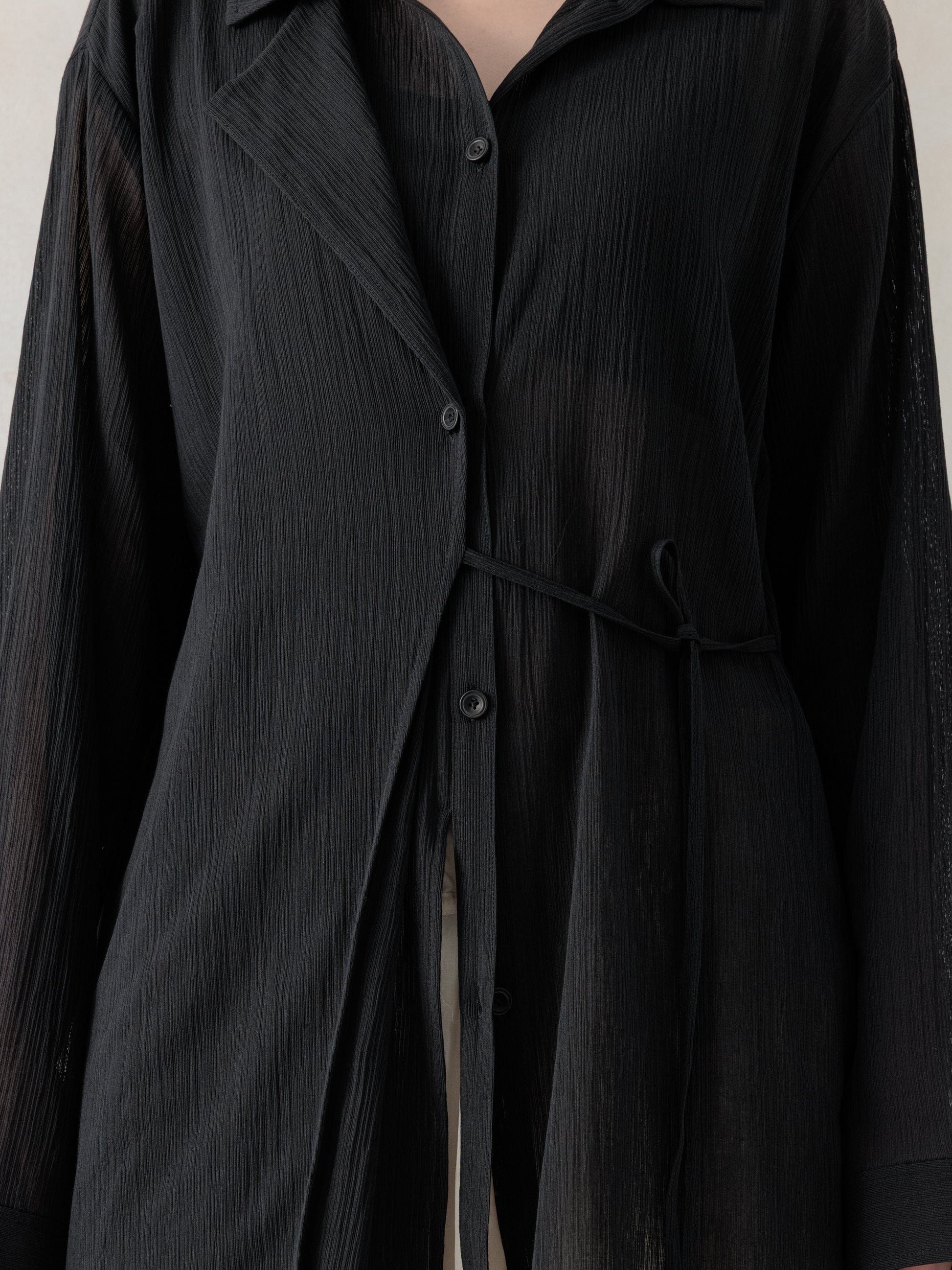 26SS WMS｜Structured Oversized Shirt (Black)