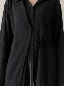 26SS WMS｜Structured Oversized Shirt (Black)
