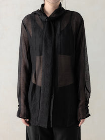 26SS WMS｜Semi-Sheer Shirt (Black)