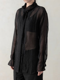 26SS WMS｜Semi-Sheer Shirt (Black)