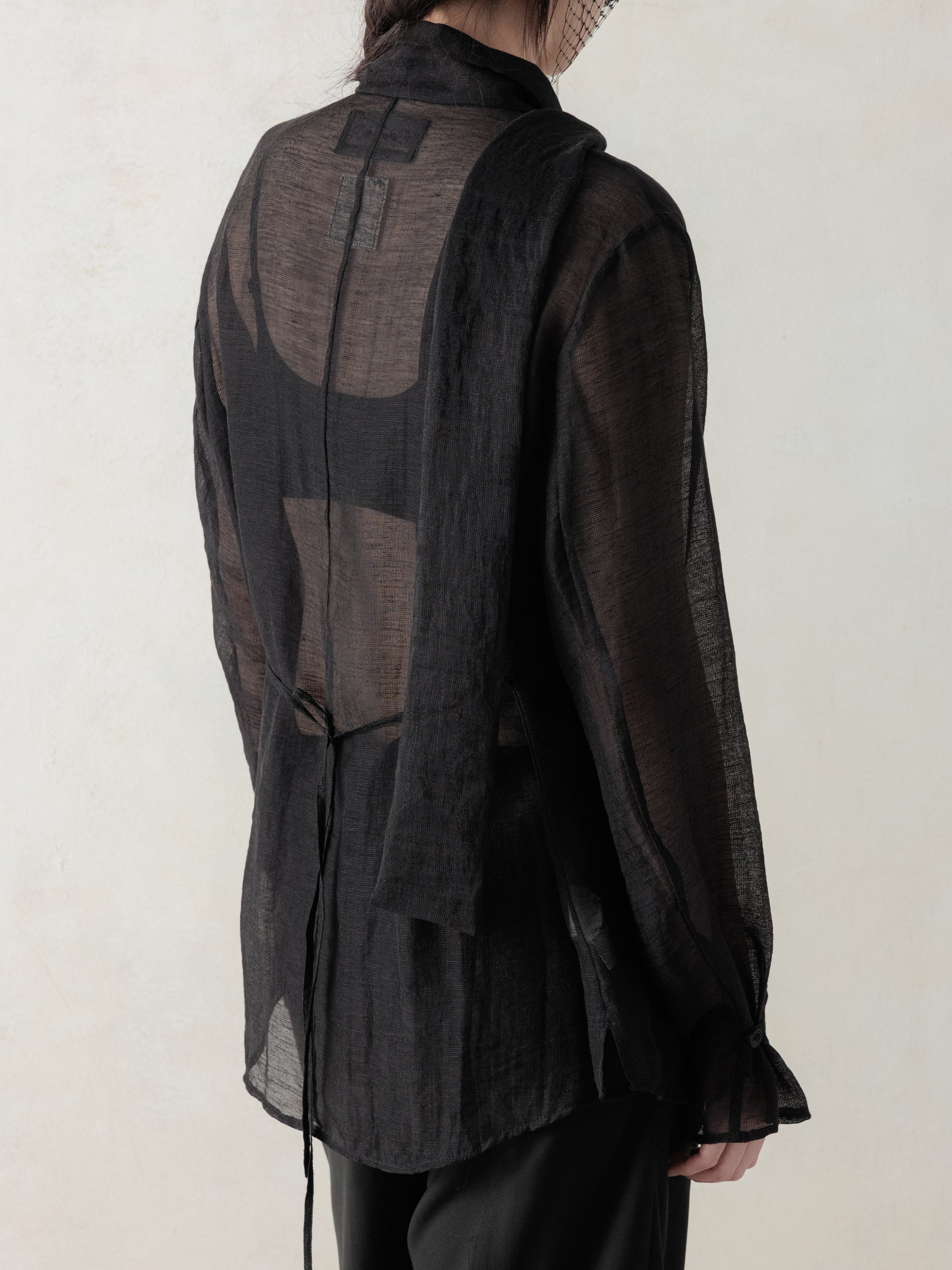 26SS WMS｜Semi-Sheer Shirt (Black)