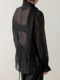 26SS WMS｜Semi-Sheer Shirt (Black)