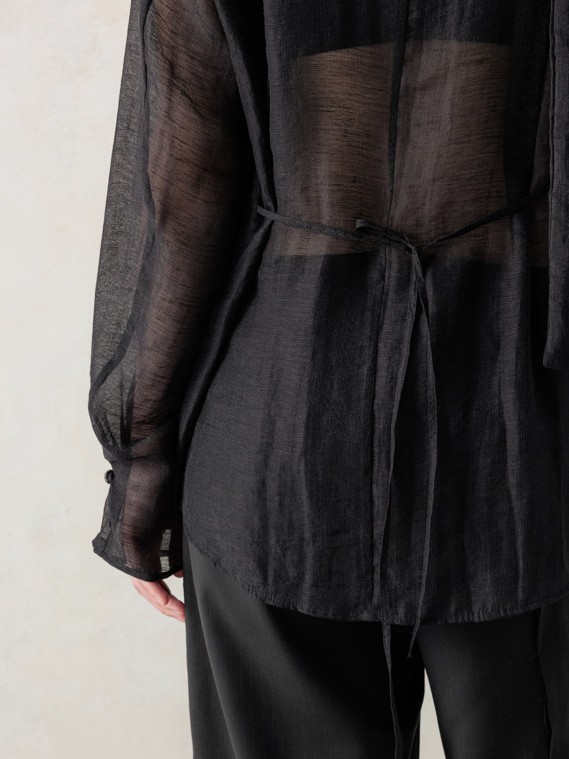 26SS WMS｜Semi-Sheer Shirt (Black)