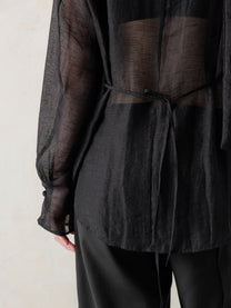 26SS WMS｜Semi-Sheer Shirt (Black)