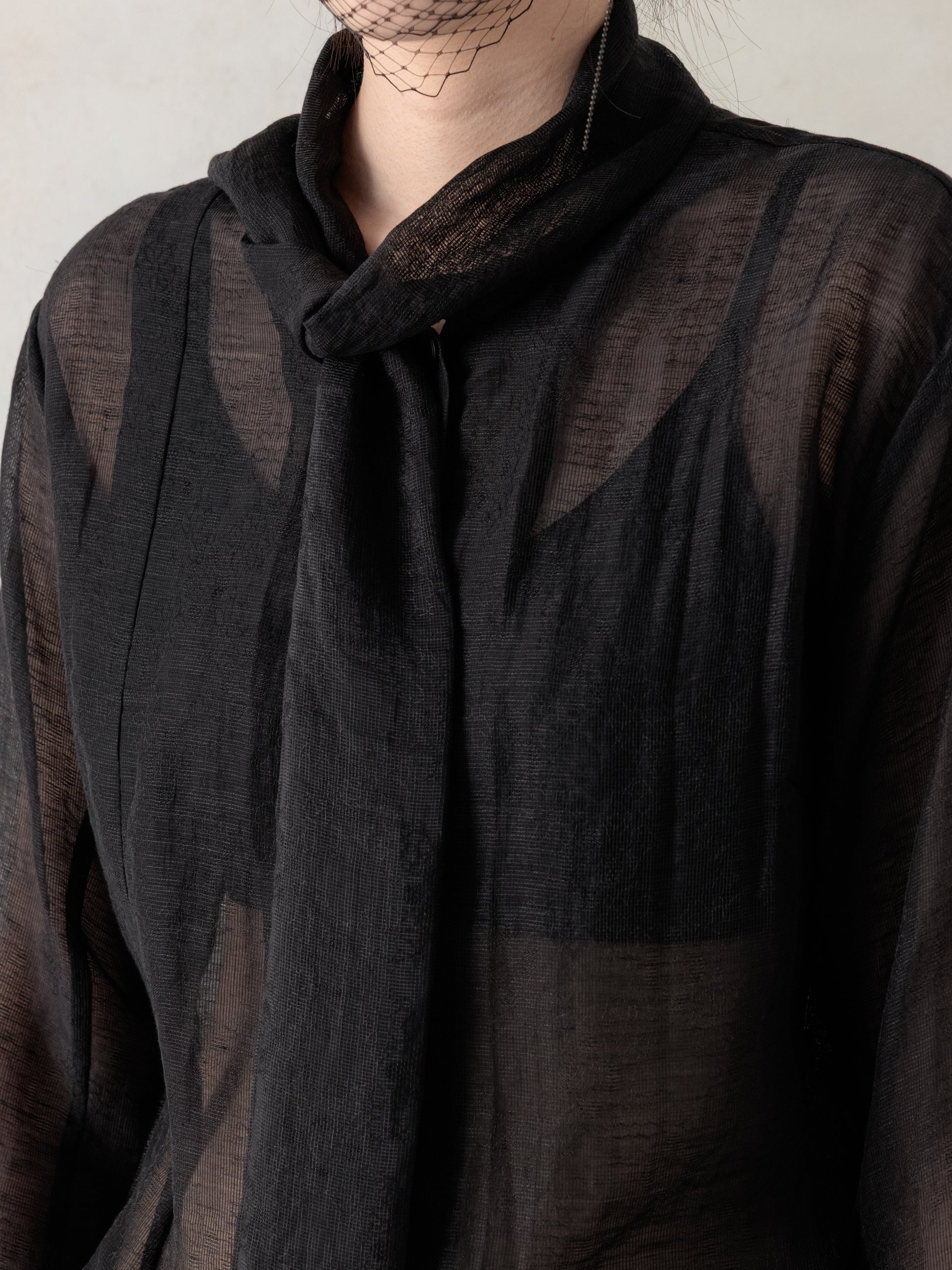 26SS WMS｜Semi-Sheer Shirt (Black)