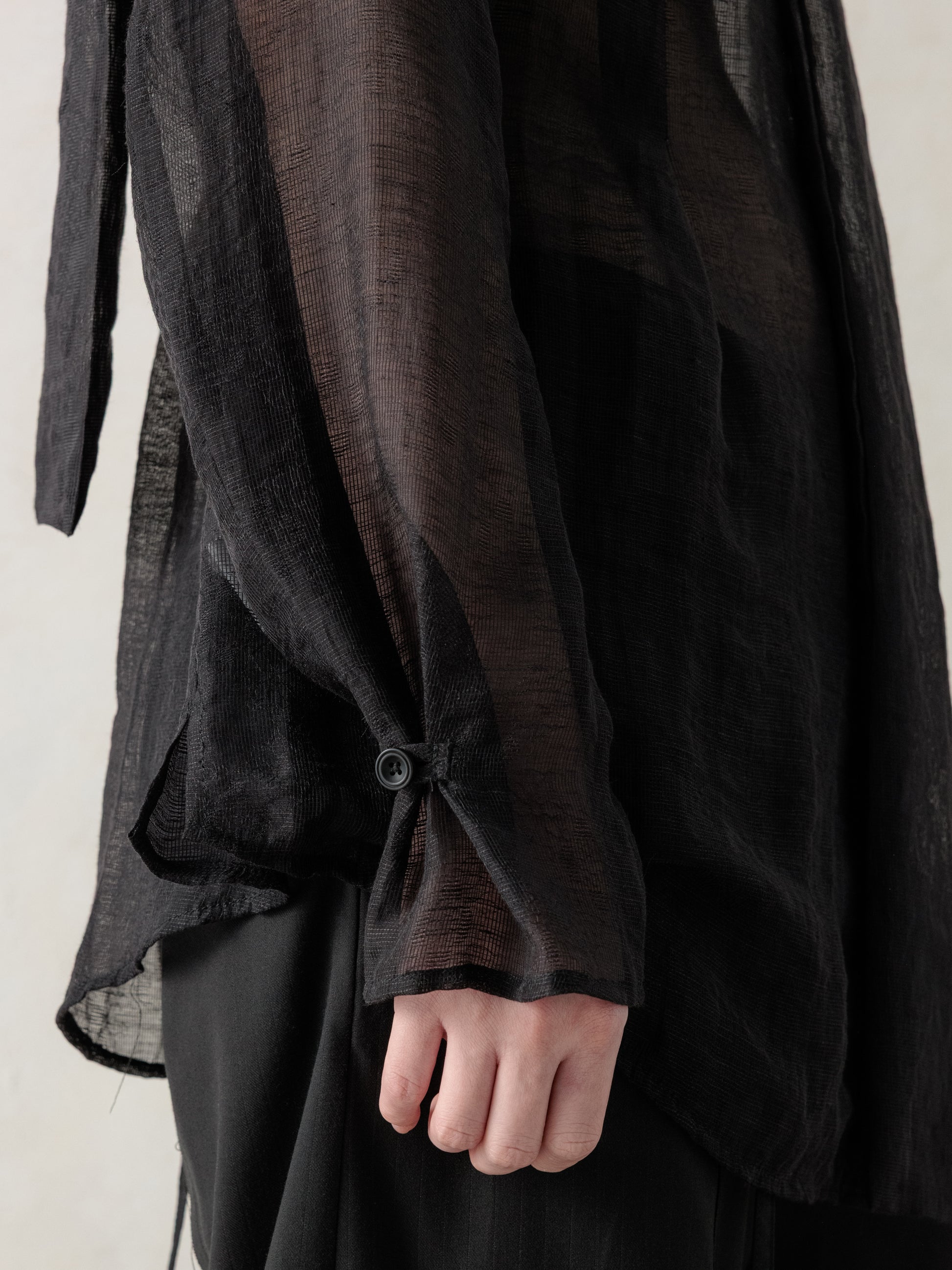 26SS WMS｜Semi-Sheer Shirt (Black)