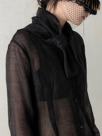 26SS WMS｜Semi-Sheer Shirt (Black)