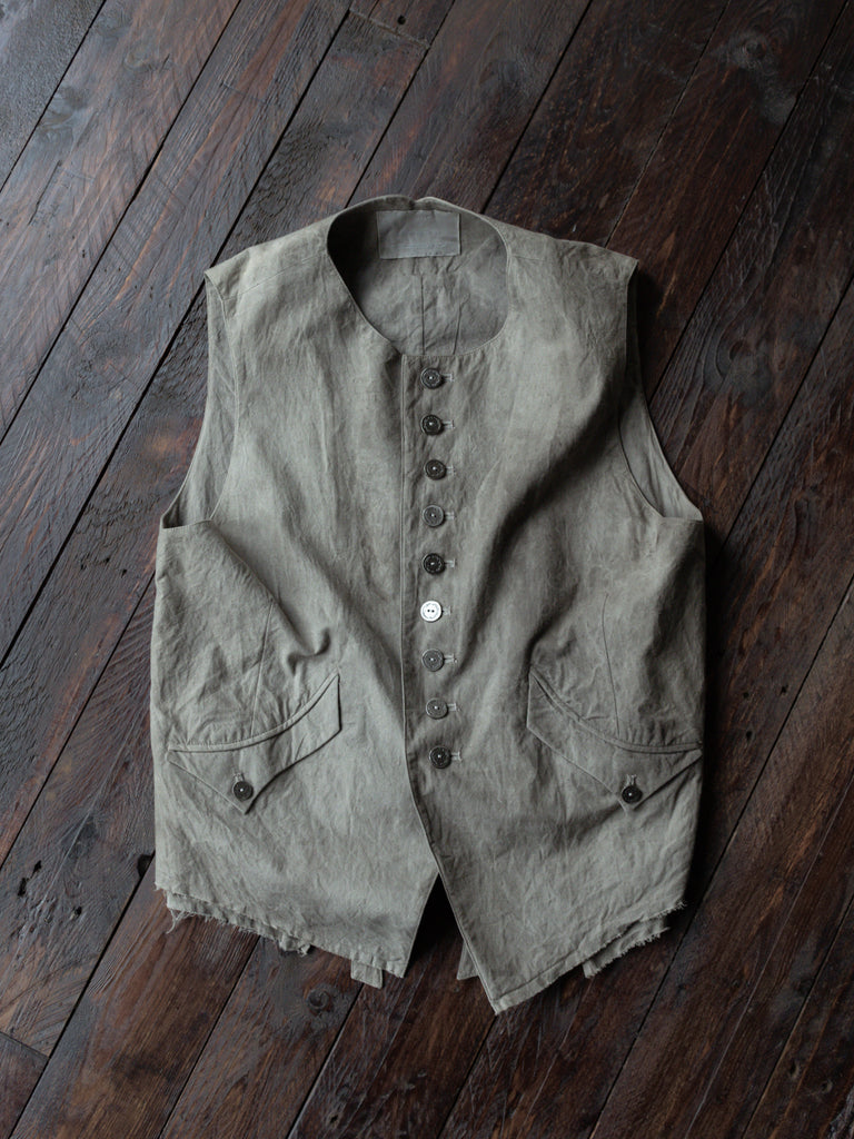 Forgotten Materials｜E Waistcoat (Natural Dyed Grey)