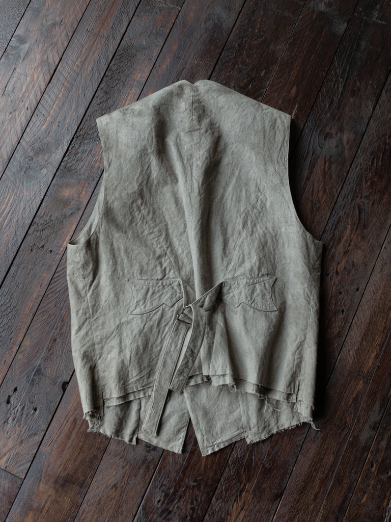 Forgotten Materials｜E Waistcoat (Natural Dyed Grey)