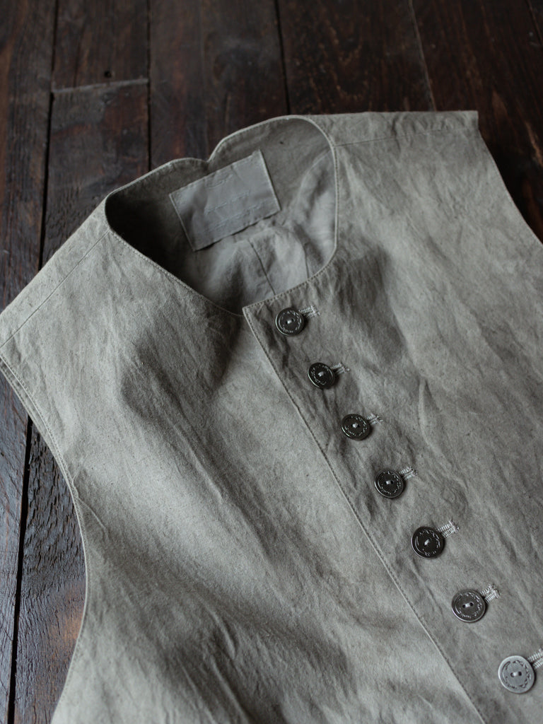 Forgotten Materials｜E Waistcoat (Natural Dyed Grey)