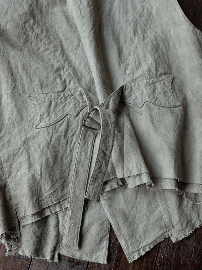 Forgotten Materials｜E Waistcoat (Natural Dyed Grey)