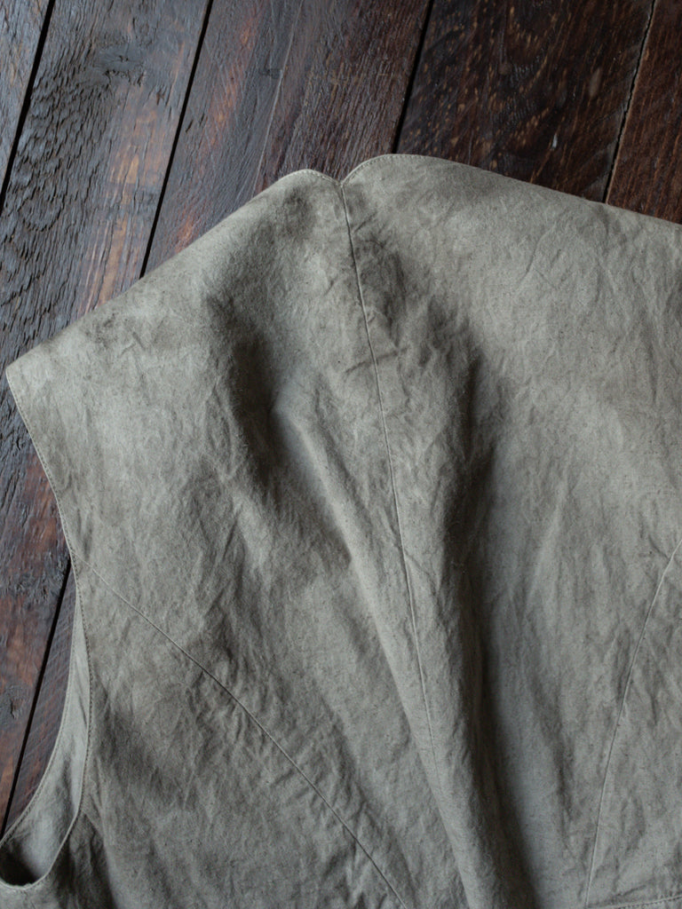 Forgotten Materials｜E Waistcoat (Natural Dyed Grey)