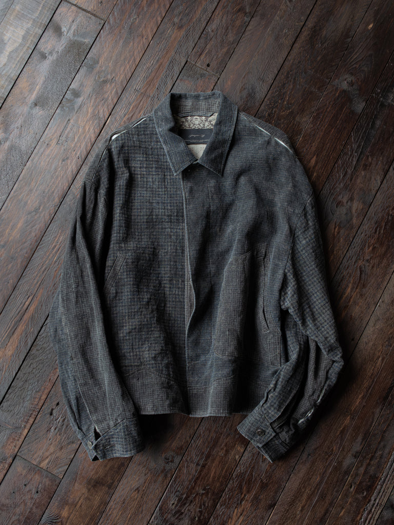 Forgotten Materials｜E Cropped JKT (Ink Dyed Check)