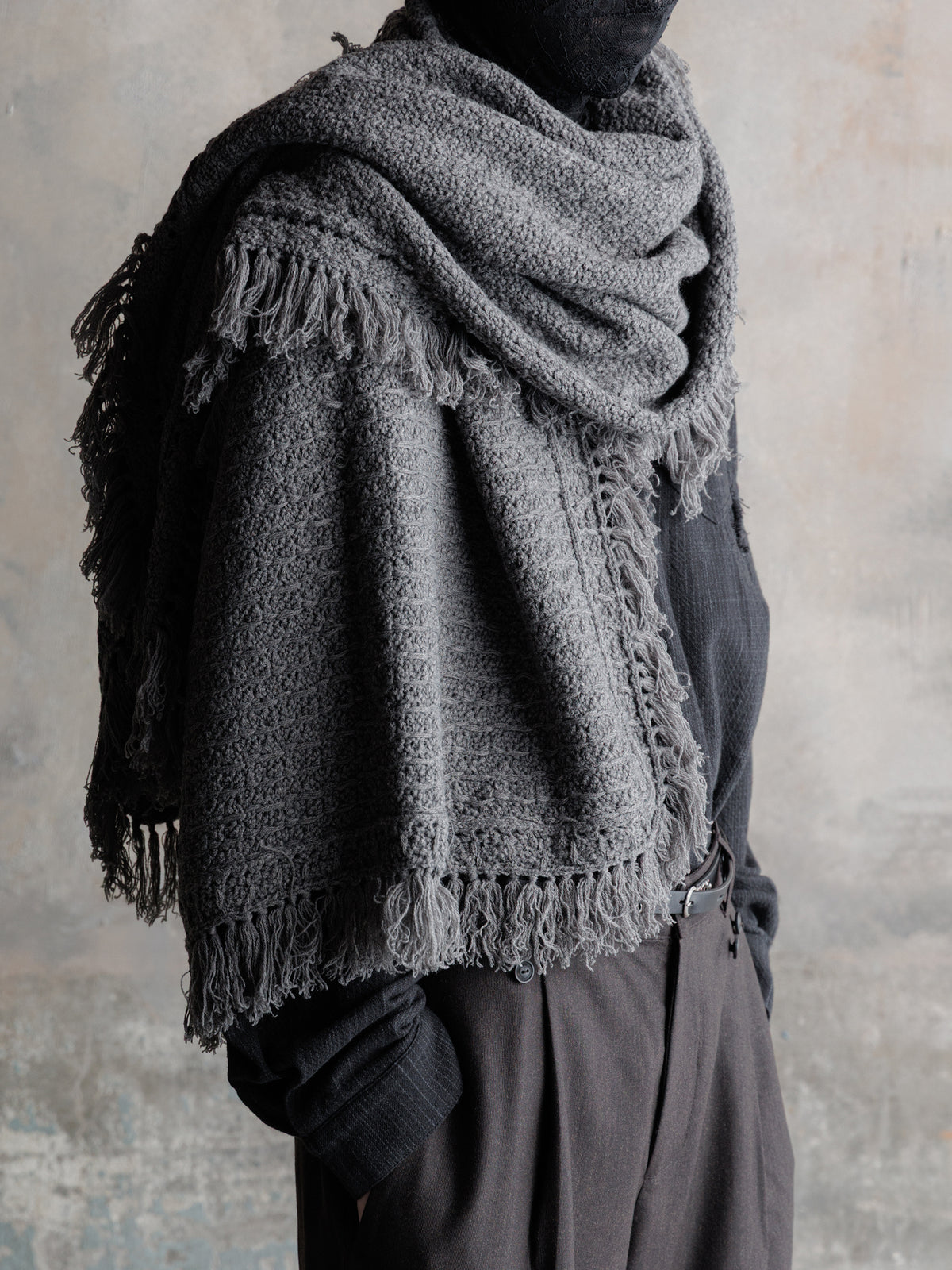 26FW｜Textured Antique Scarf (Grey)
