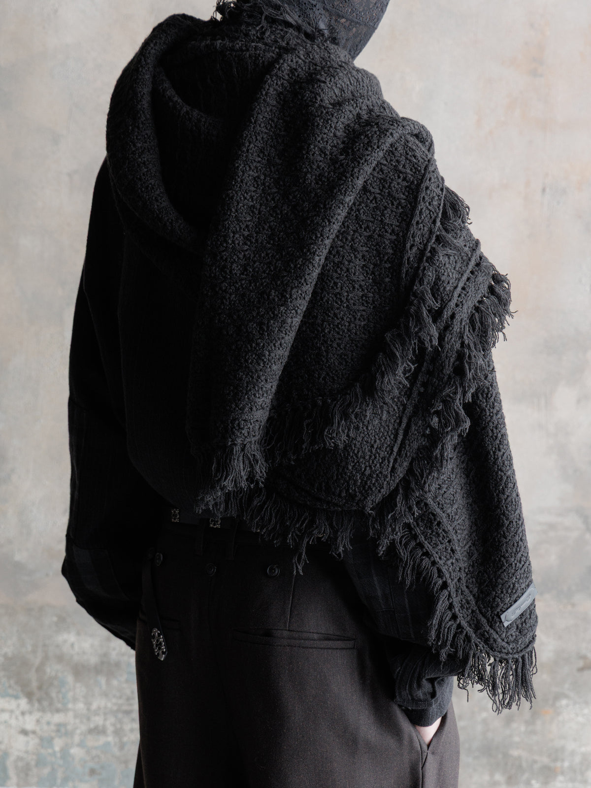 26FW｜Textured Antique Scarf (Black)