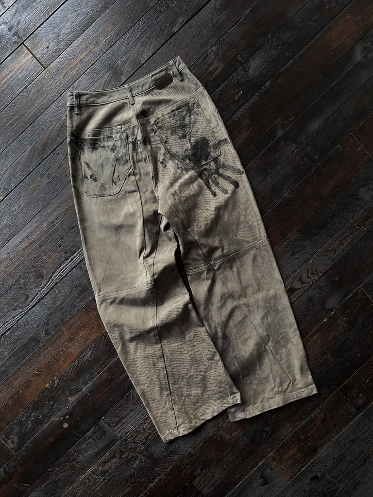 Forgotten Materials｜ Unkempt Low Crotch Jeans (Dyed Grey)