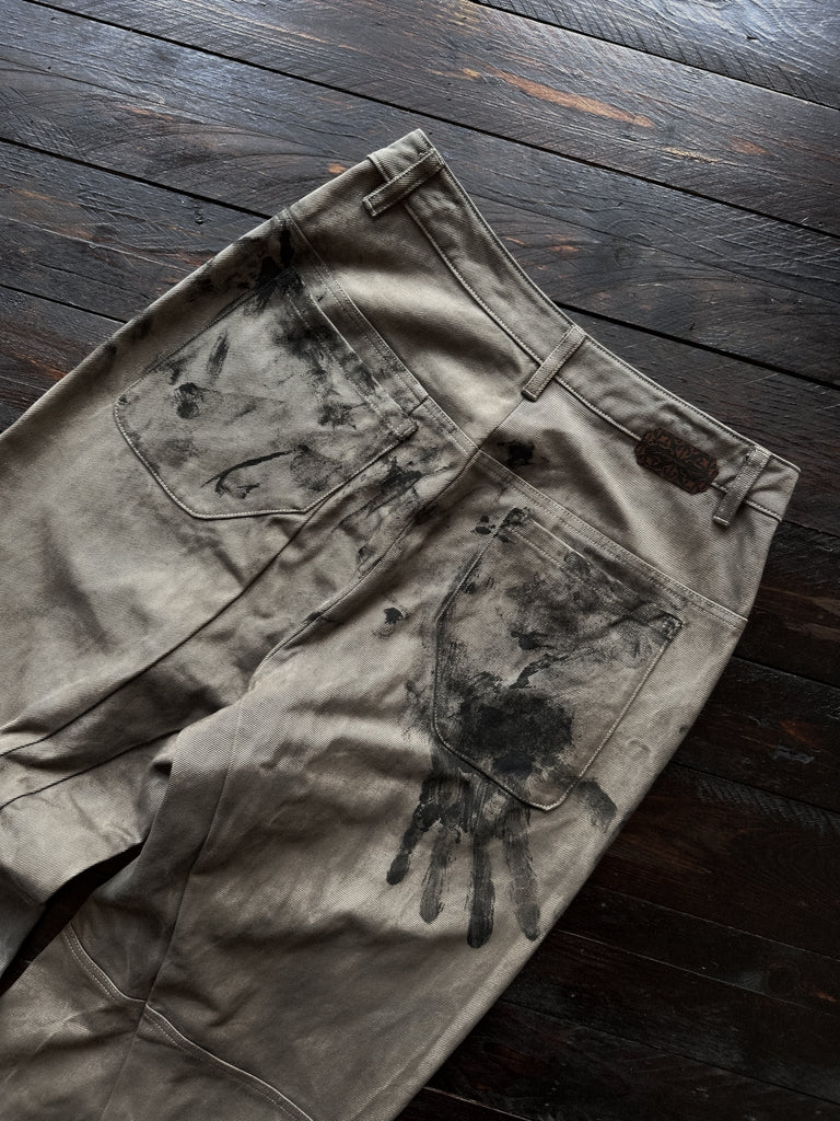 Forgotten Materials｜ Unkempt Low Crotch Jeans (Dyed Grey)