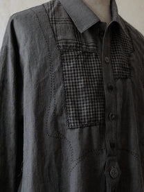 Forgotten Materials｜0222 / Grandpa's Repaired Shirt (Dark Grey)