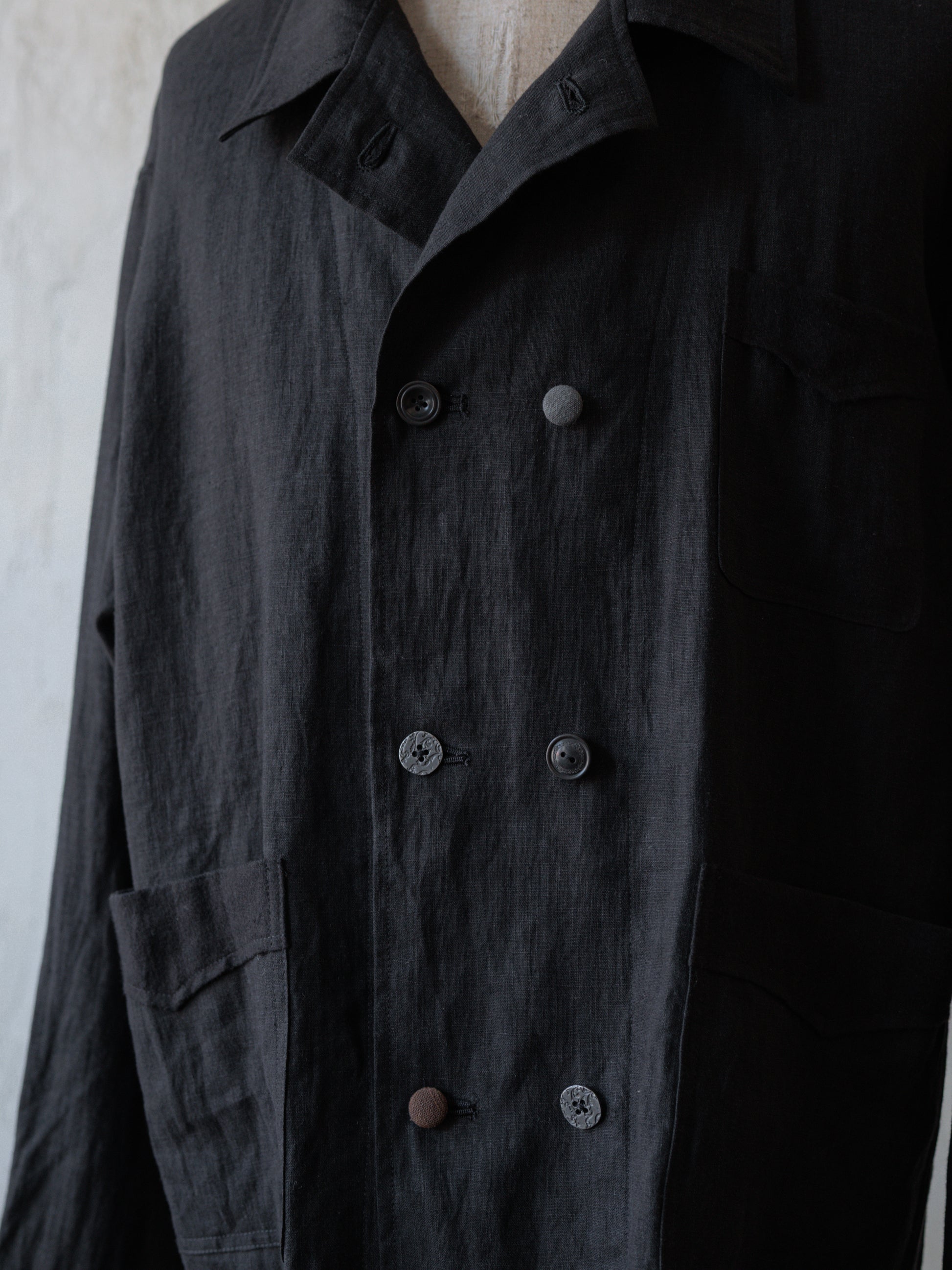 Forgotten Materials｜Linen DB JKT (Black)