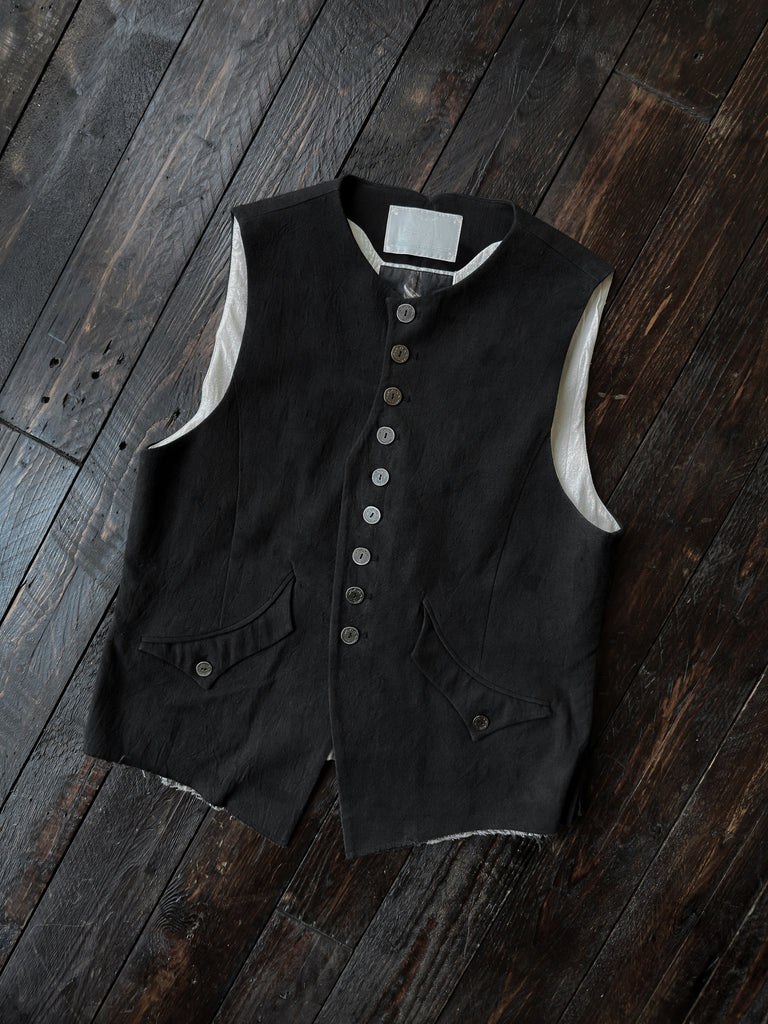 Forgotten Materials｜E Waistcoat (Natural Dyed Black)