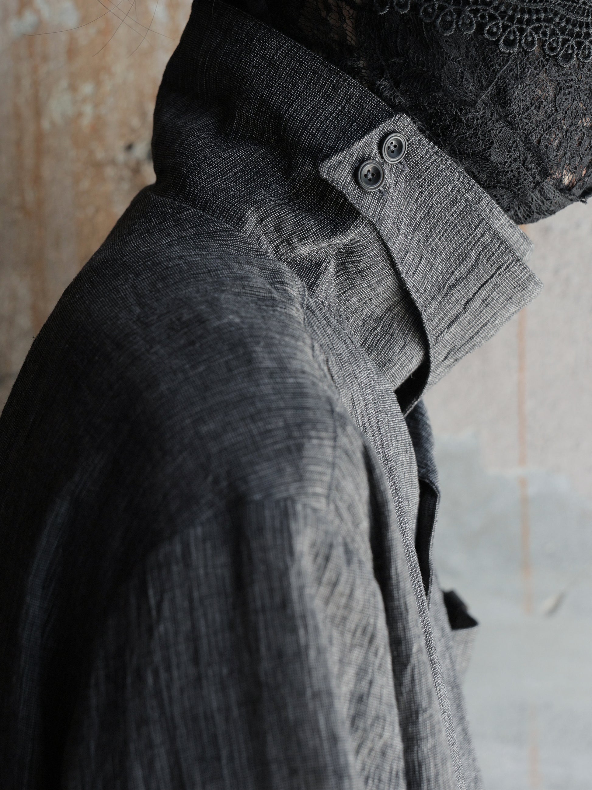 Professor.E｜Modular Collar Work Shirt (Stripe)