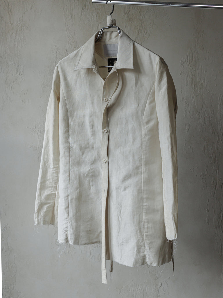 Forgotten Materials WMS｜Asymmetric shirt (Natural Dyed Beige)