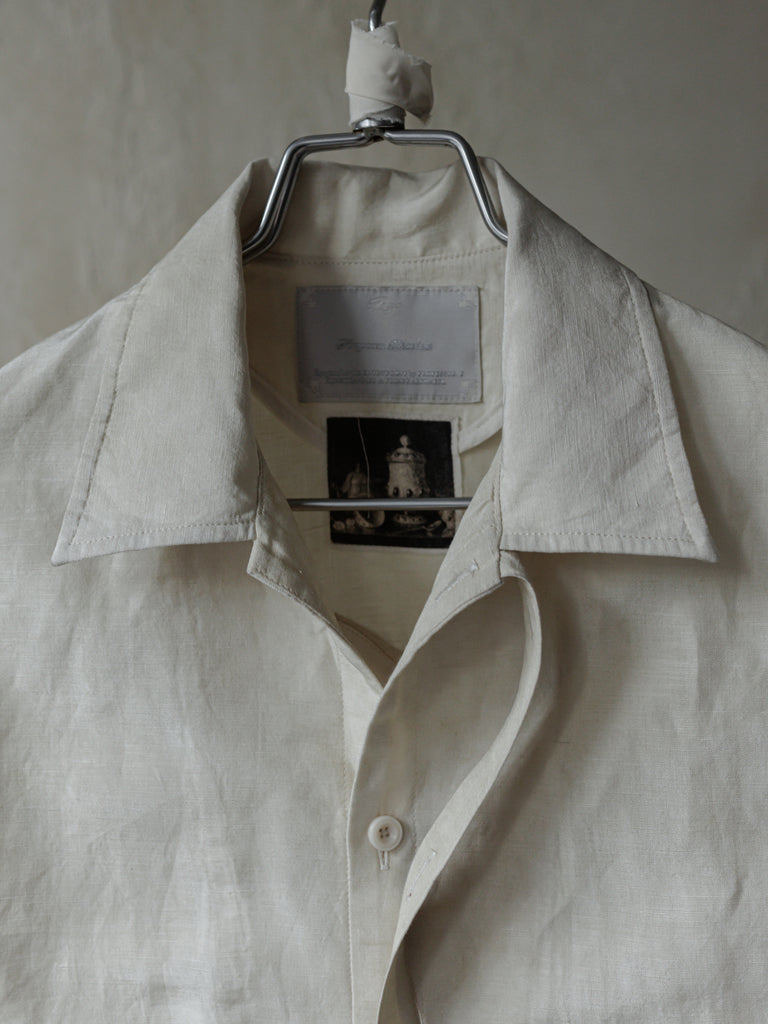Forgotten Materials WMS｜Asymmetric shirt (Natural Dyed Beige)