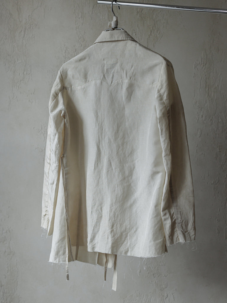 Forgotten Materials WMS｜Asymmetric shirt (Natural Dyed Beige)