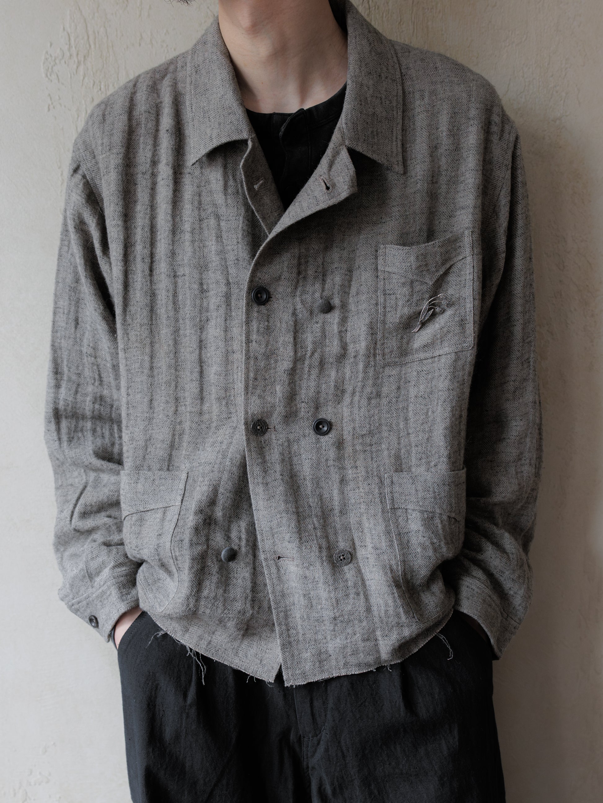 Forgotten Materials｜Linen DB JKT (Grey)