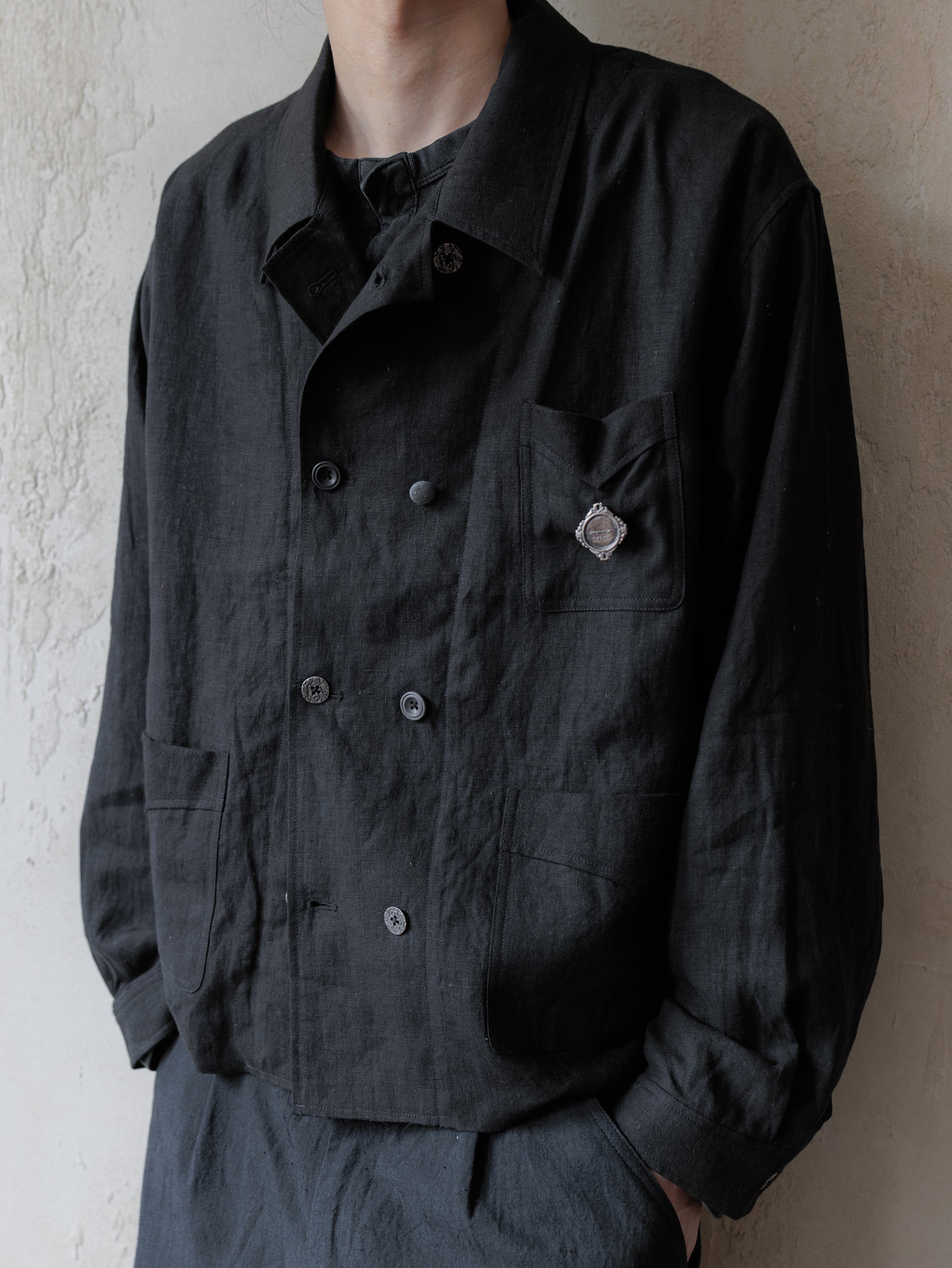 Forgotten Materials｜Linen DB JKT (Black)