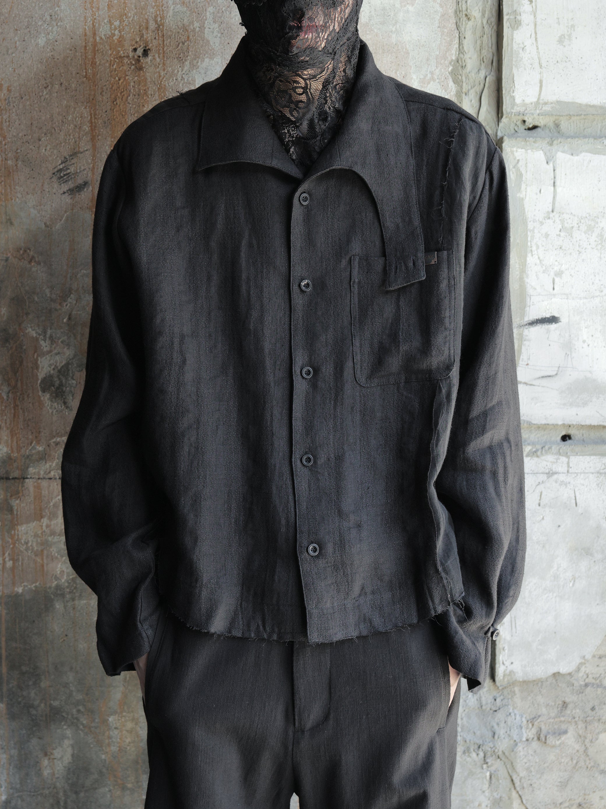 Professor.E｜Modular Collar Work Shirt (Black)