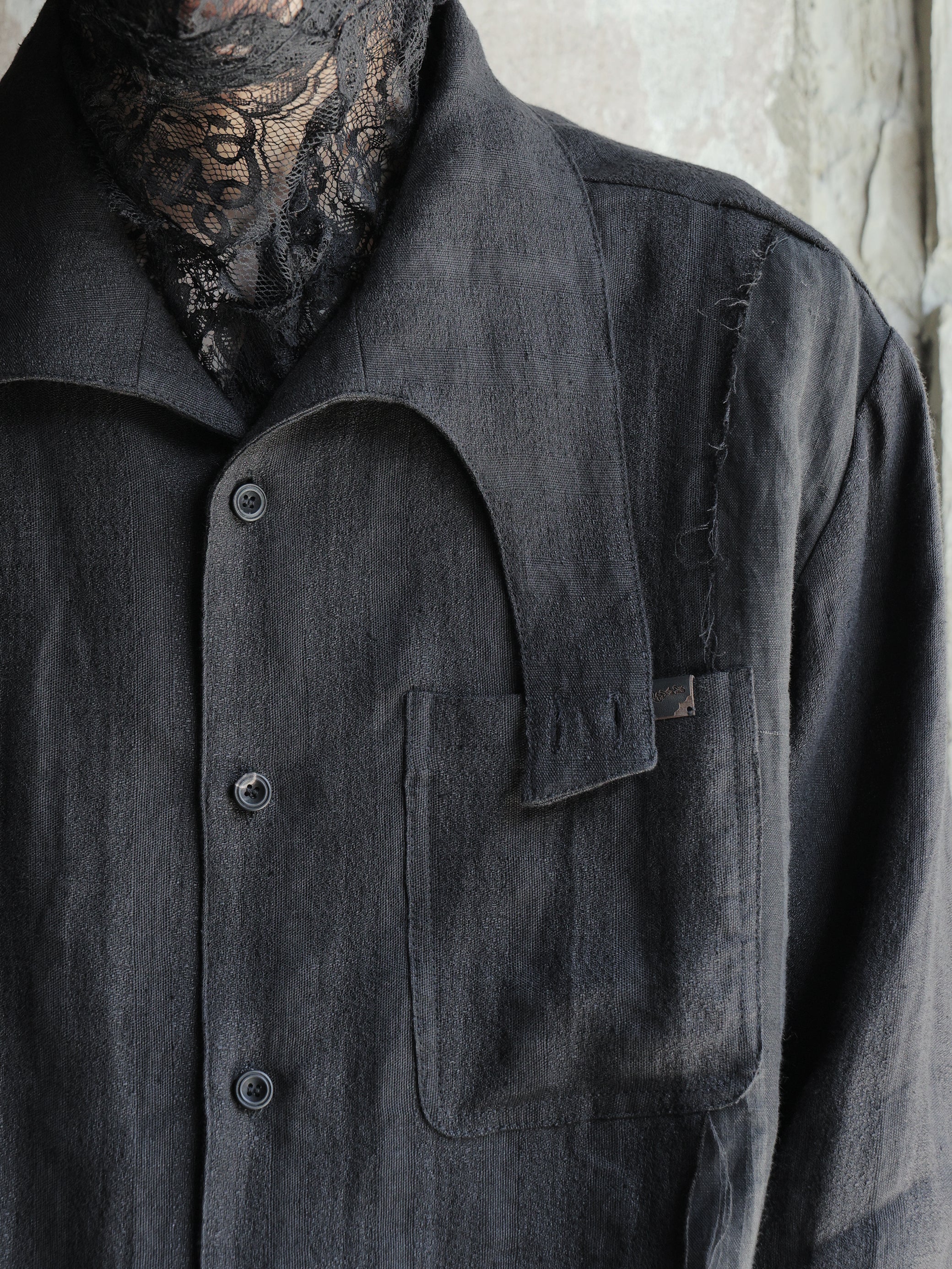 Professor.E｜Modular Collar Work Shirt (Black)