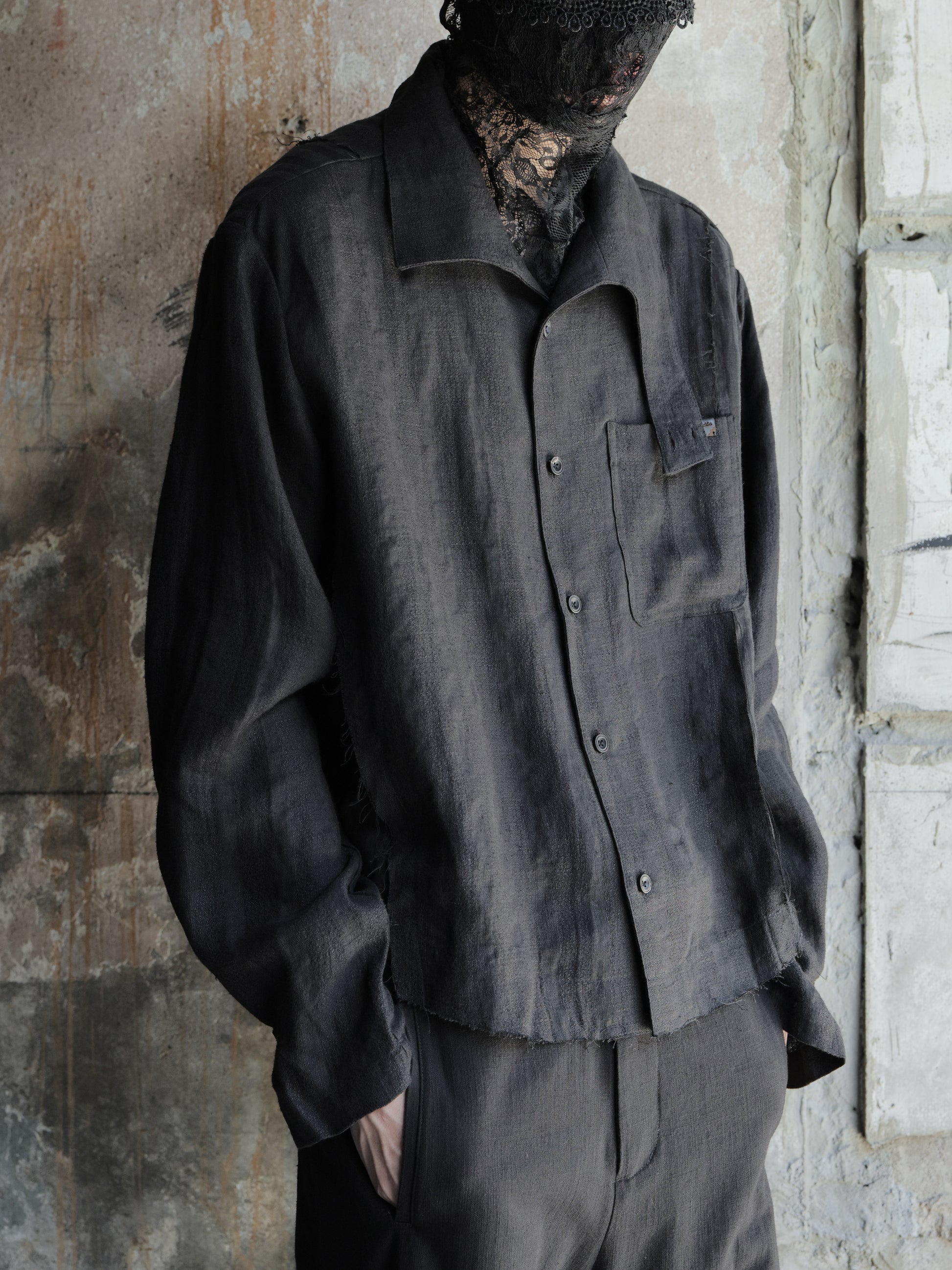 Professor.E｜Modular Collar Work Shirt (Black)