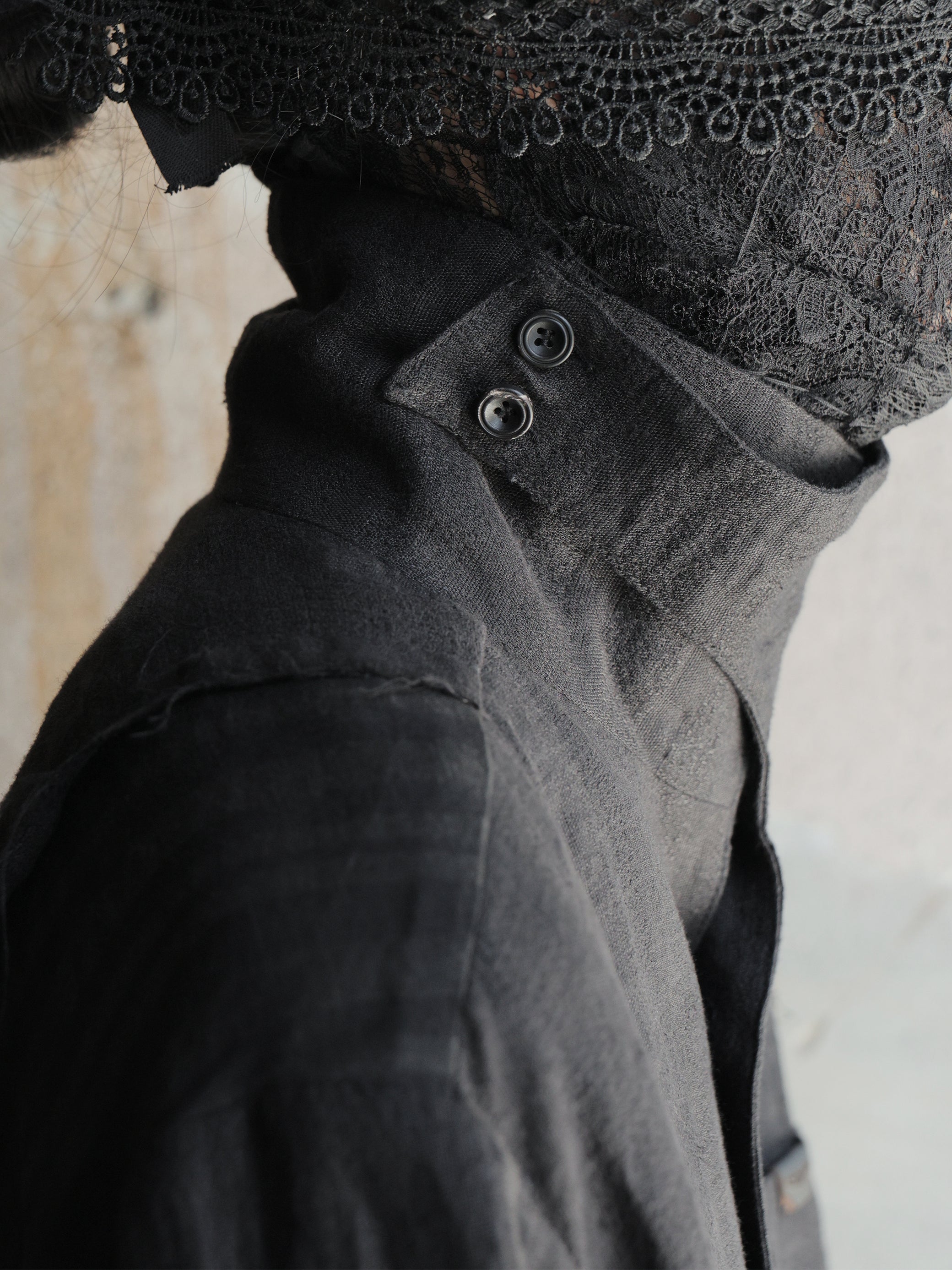 Professor.E｜Modular Collar Work Shirt (Black)
