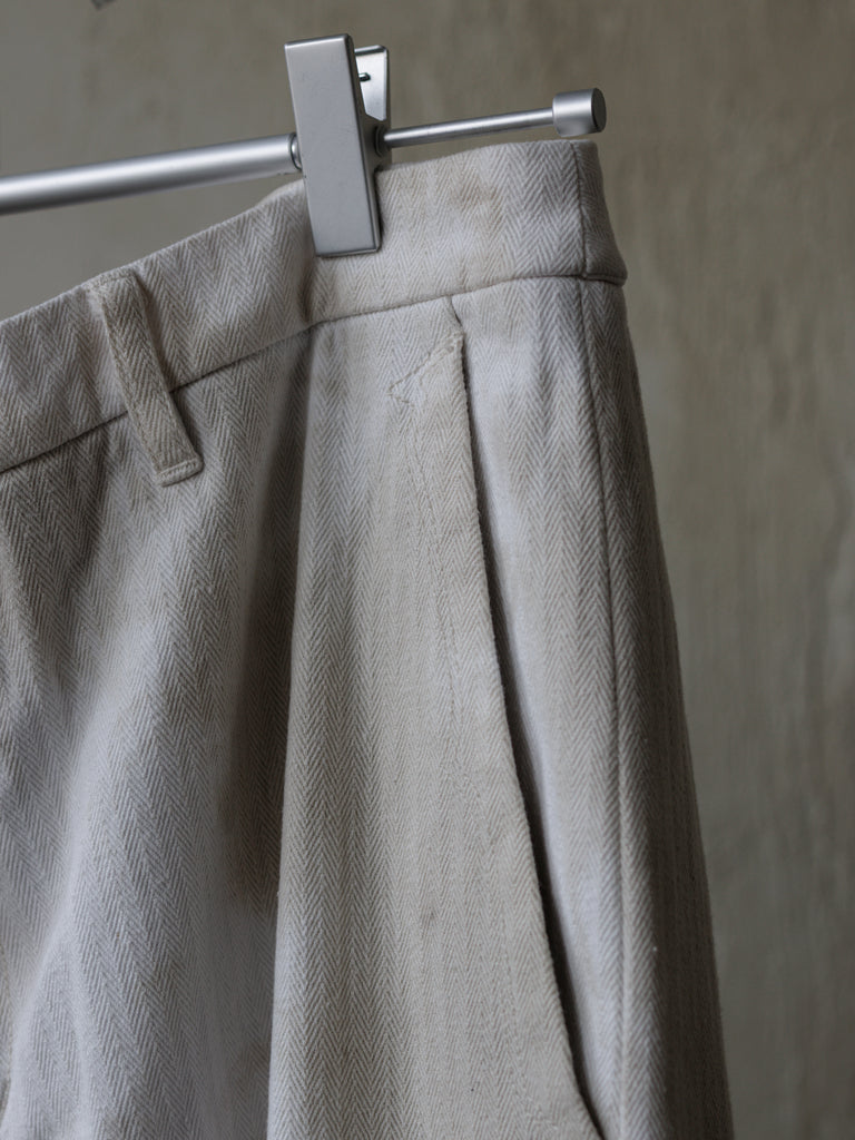 Forgotten Materials｜0222 / Worker Pants (Dusty Dyed White)