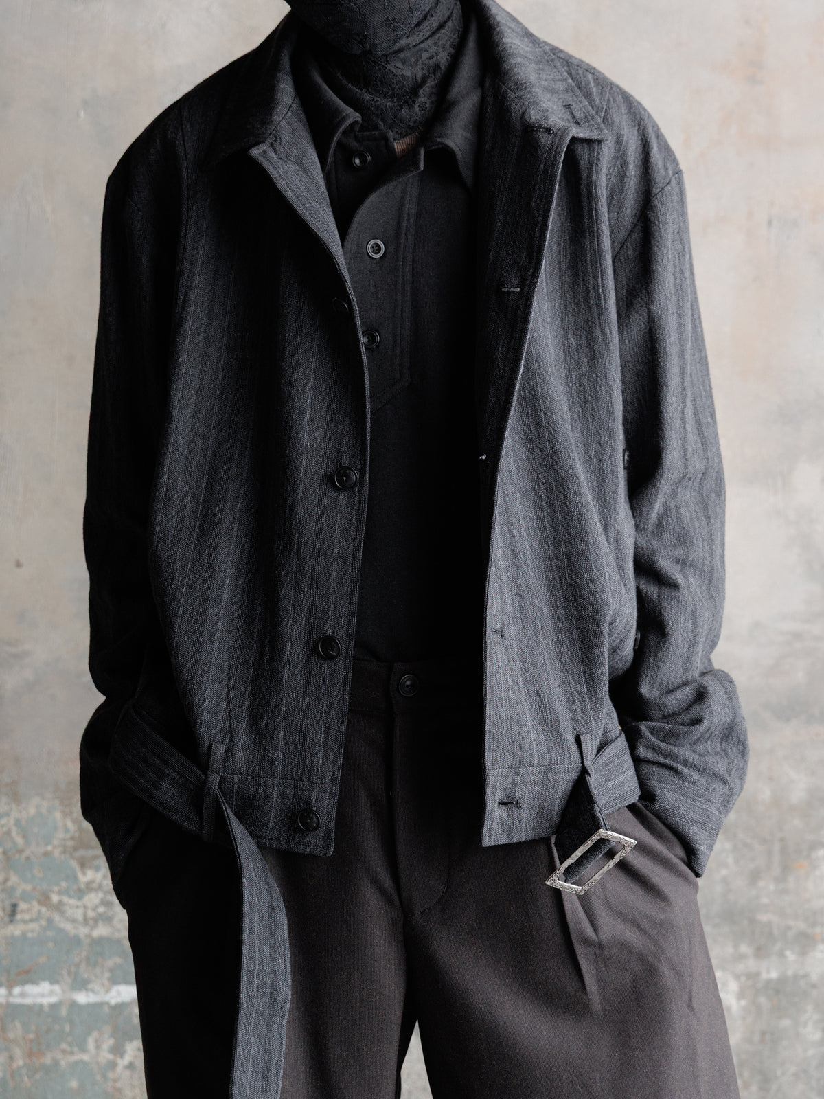 26FW｜Drape Scarf Cropped JKT