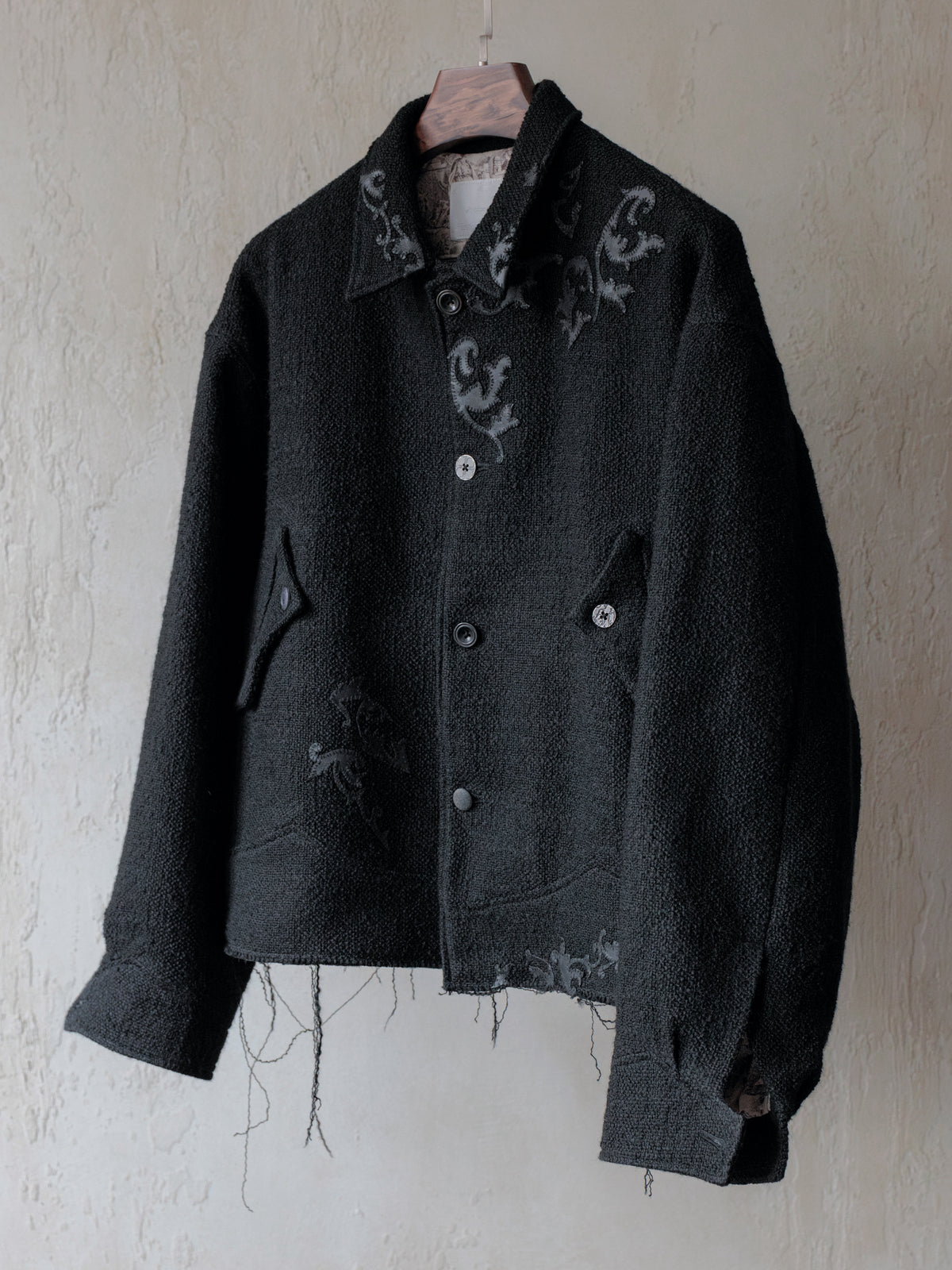Forgotten Materials｜Laser-cut Leather Panels Wool JKT