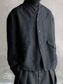 26FW｜Overlock Mandarin Collar Blazer