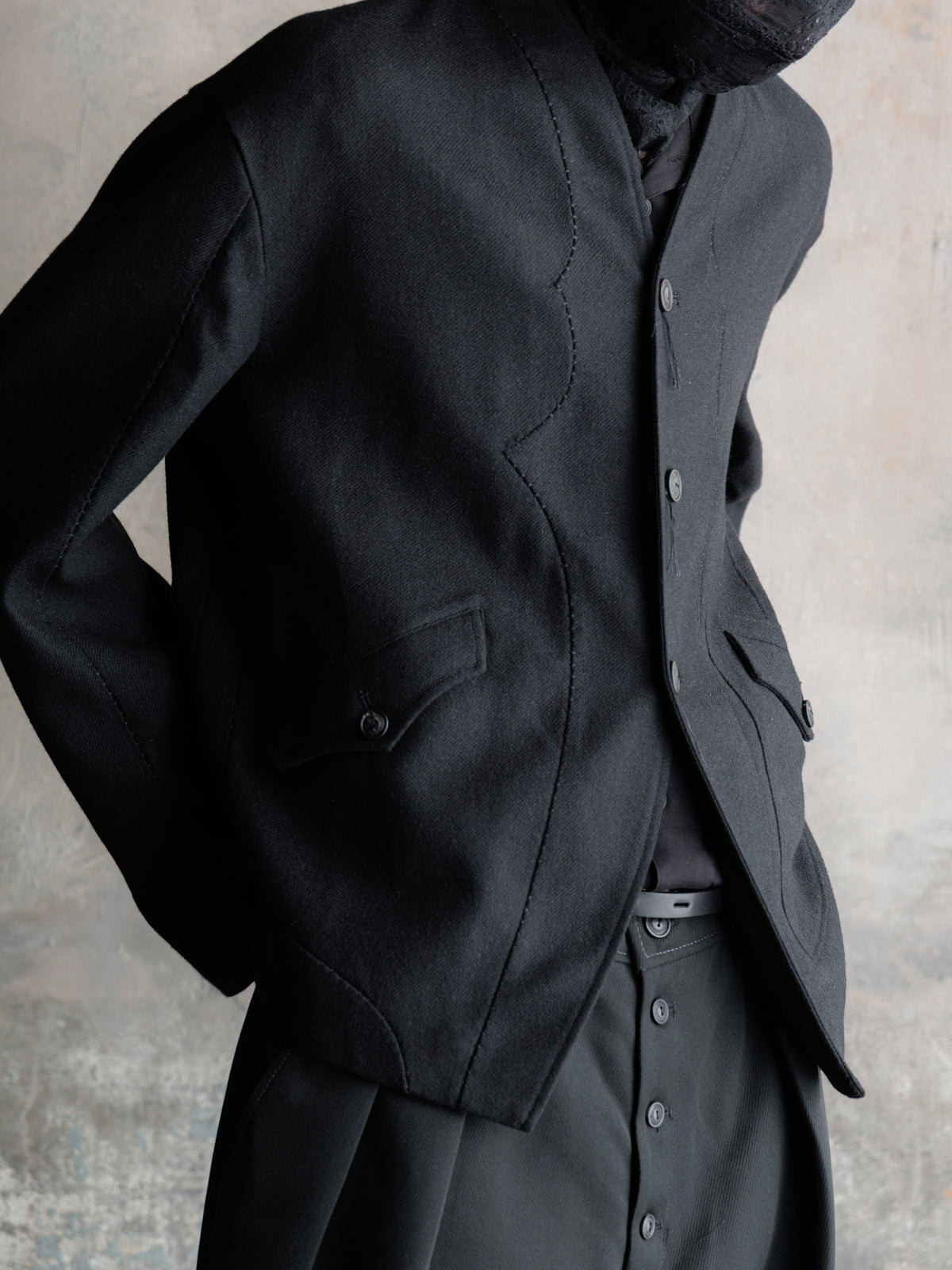 26FW｜Overlock Mandarin Collar Blazer