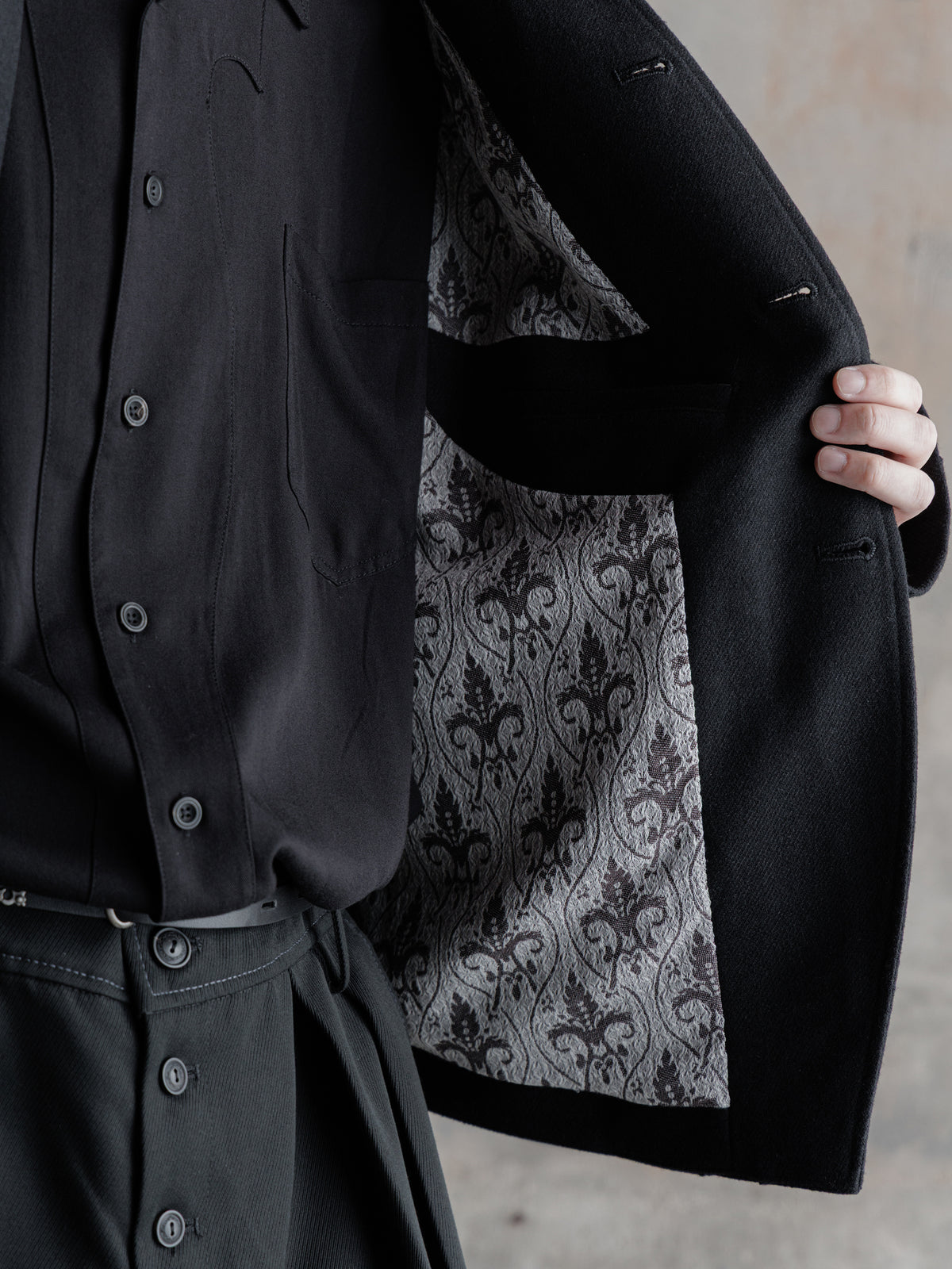 26FW｜Overlock Mandarin Collar Blazer