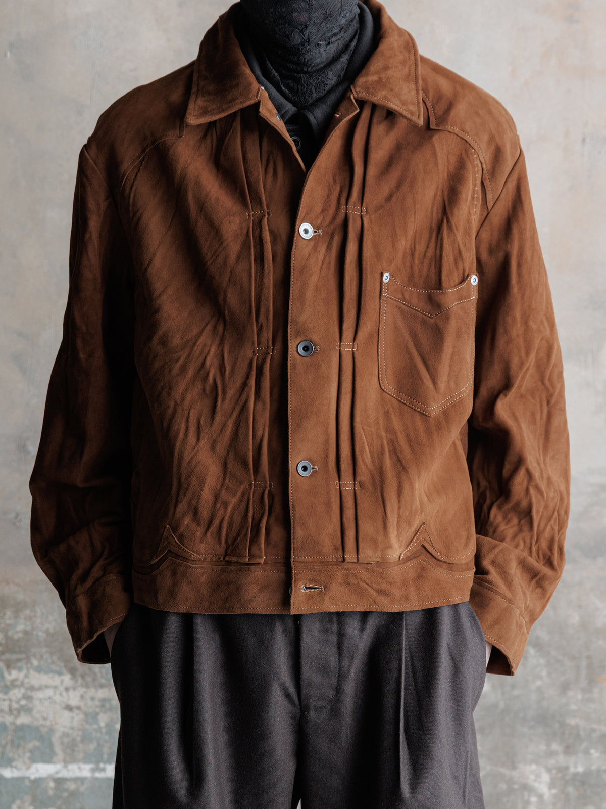 26FW｜Suede Trucker JKT (Brown)