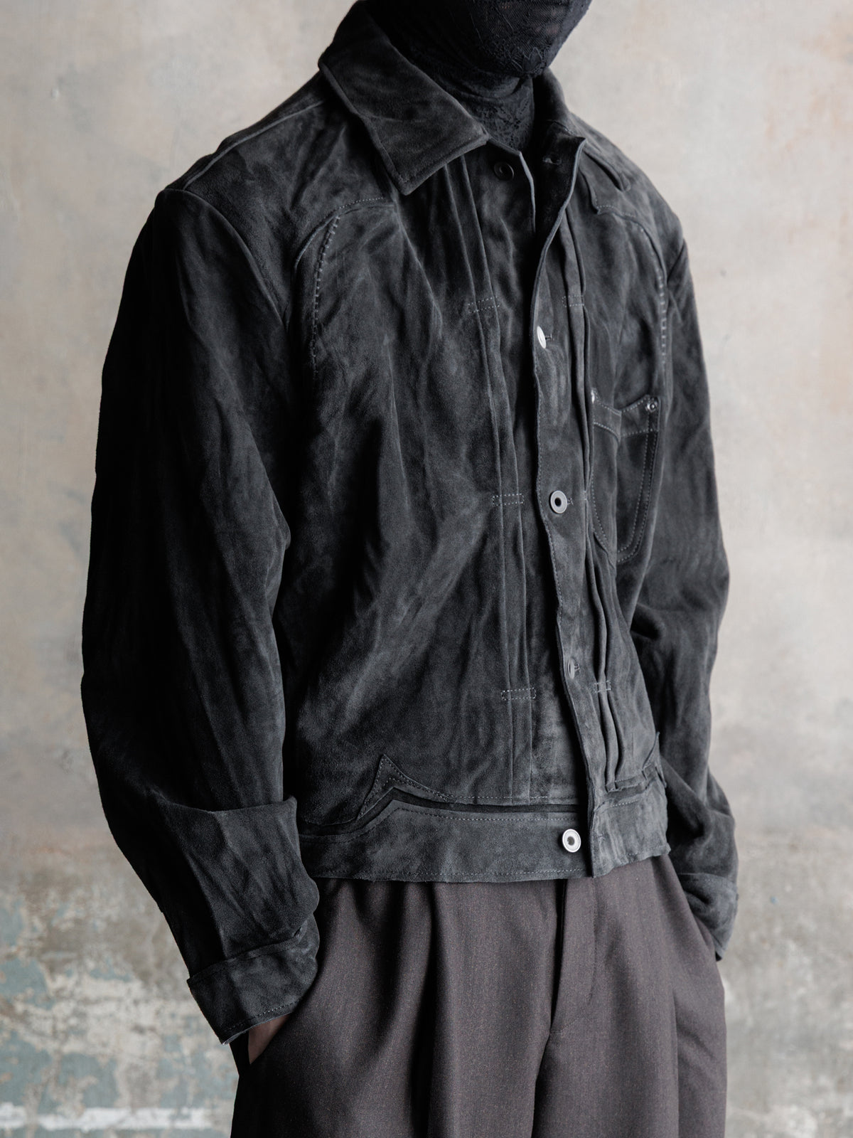 26FW｜Suede Trucker JKT (Grey)