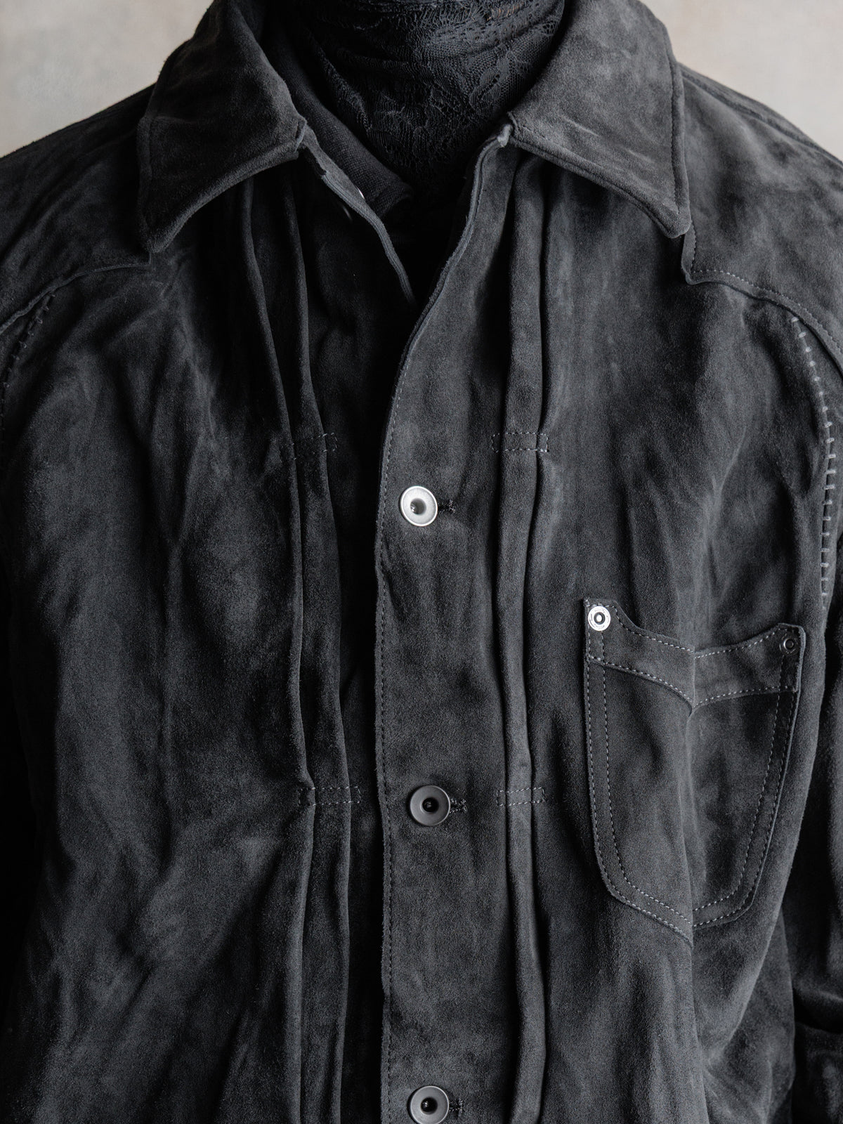 26FW｜Suede Trucker JKT (Grey)