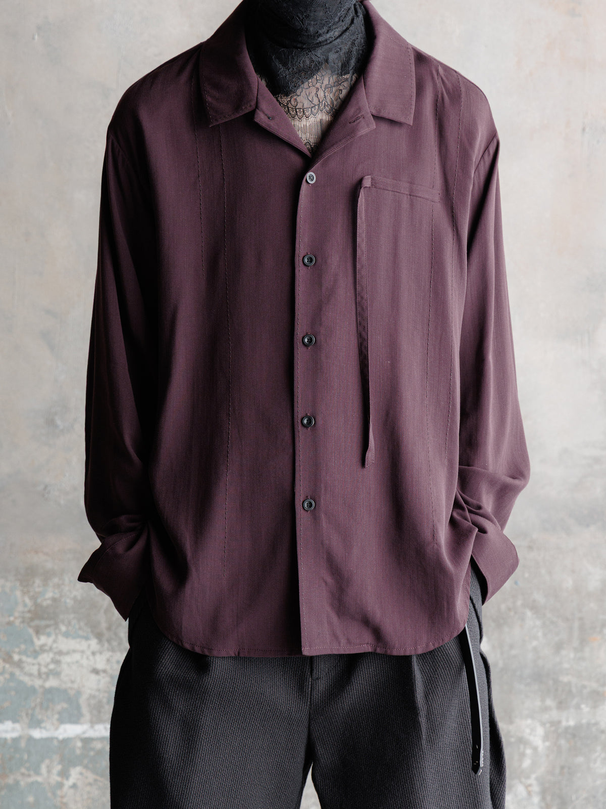 26FW｜E Drape Shirt (Brown)