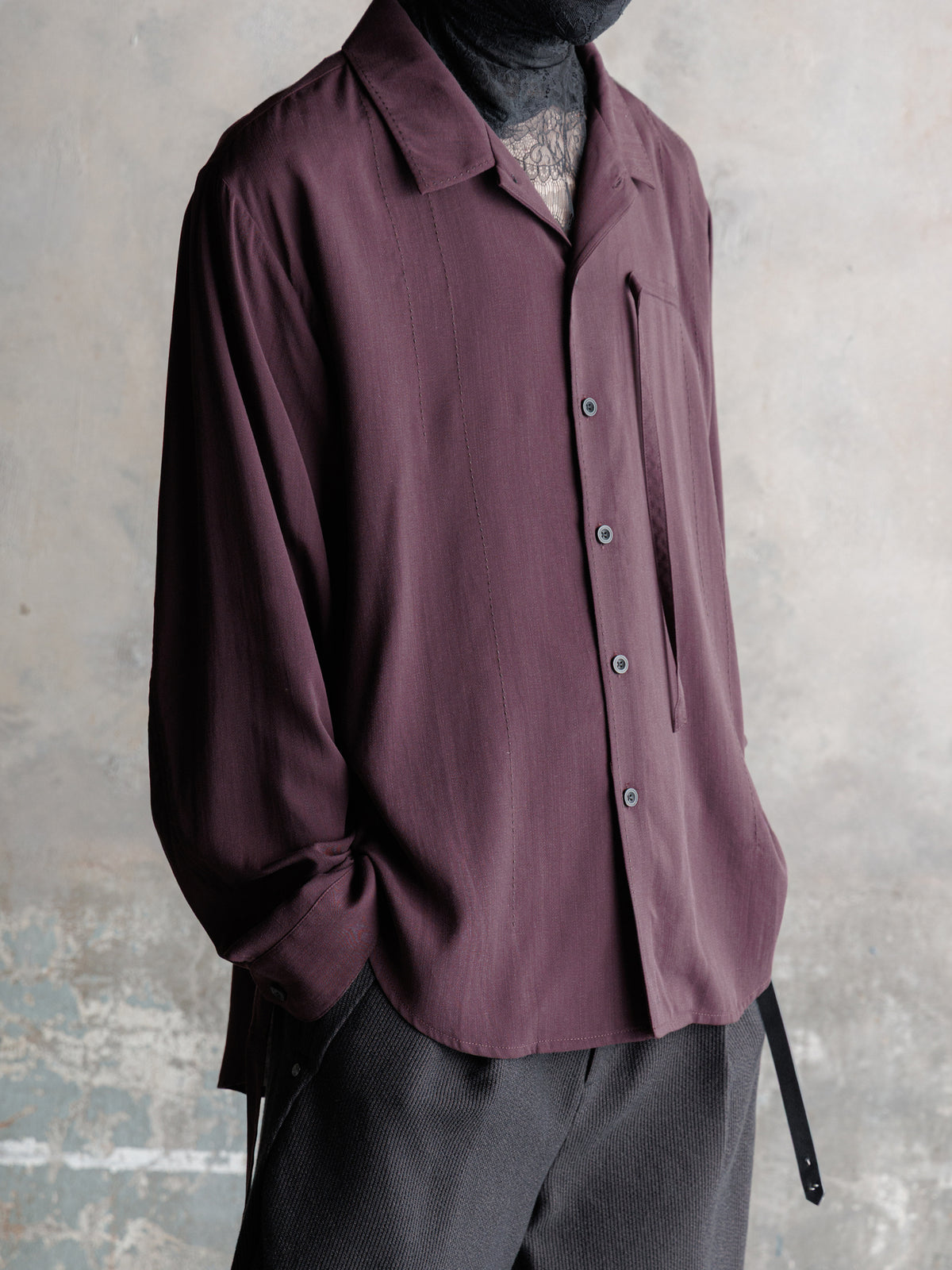 26FW｜E Drape Shirt (Brown)