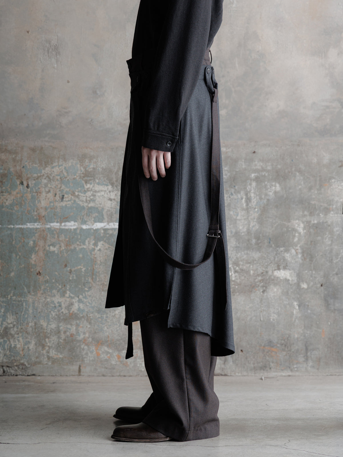 26FW｜Asymmetric Suspender Skirt-Panel Pants